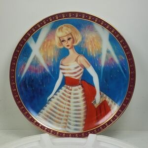 Barbie Decorative Plate with Blonde Doll Design